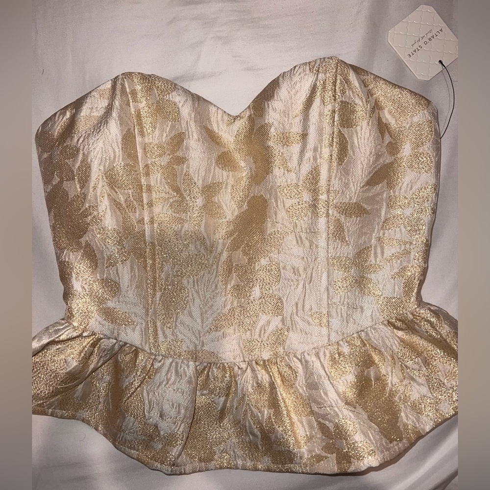 Altar’D State Strapless Peplum Top